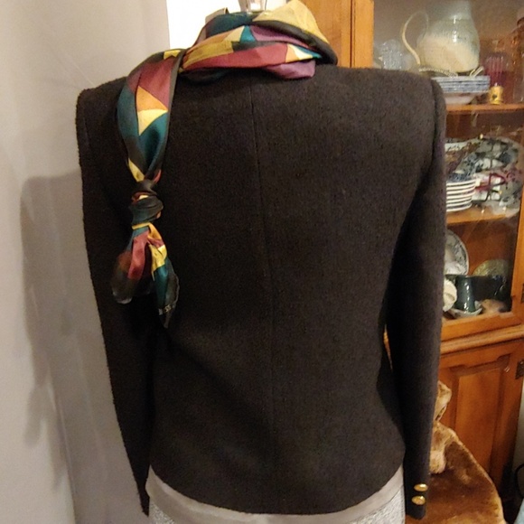 Vintage Black Petit Wool Blazer - Picture 3 of 5